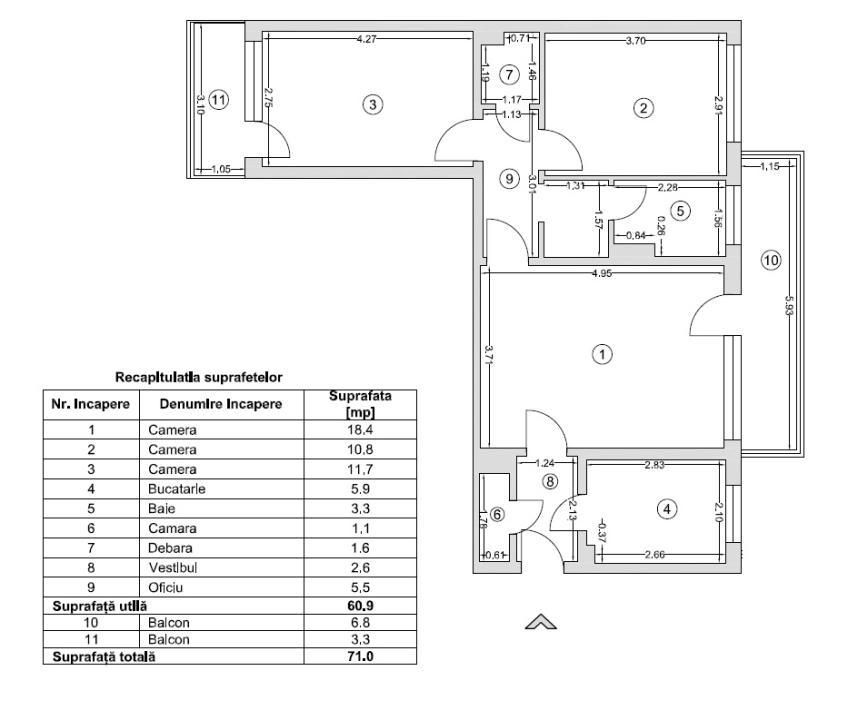 Apartament 3 camere cu centrala proprie Compozitorilor, Favorit, Drumul Taberei