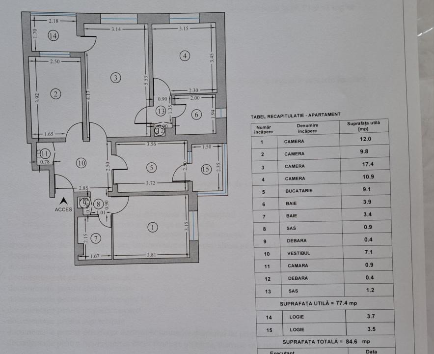 Apartament 4 camere 2 bai 1983 Grigorescu / Salajan