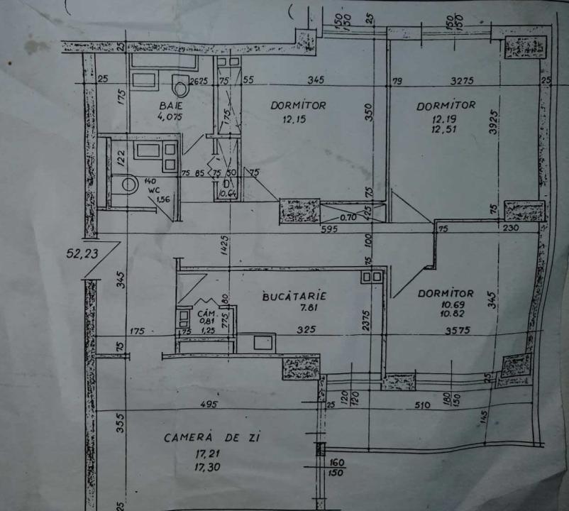 Apartament 3 camere cu 2 bai in bloc 1979 langa metrou Lujerului, Militari