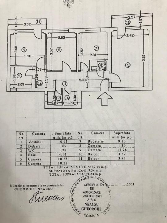 Apartament cu 3 camere cu Centrala Valea Lunga,  Militari