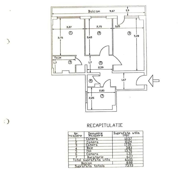 Apartament cu 3 camere, Domna Ghica