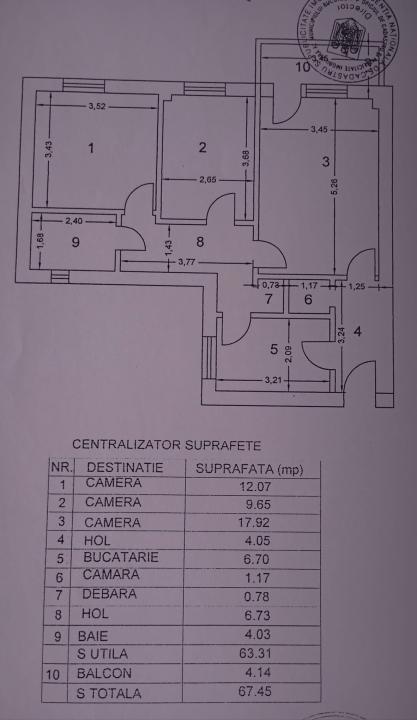 Apartament 3 camere cu centrala in bloc anvelopat, Lujerului, Militari