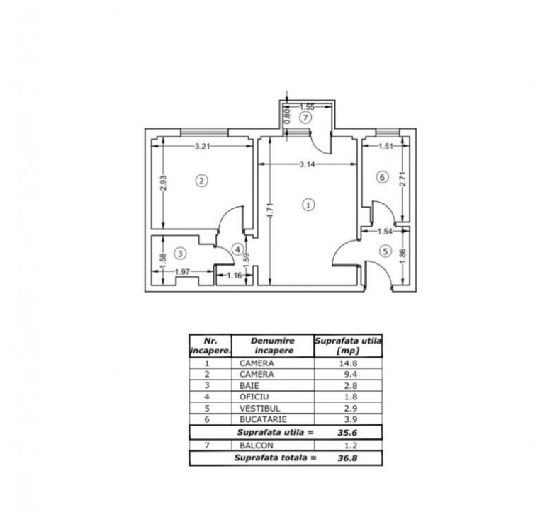 Apartament 2 camere, Luica, Brancoveanu