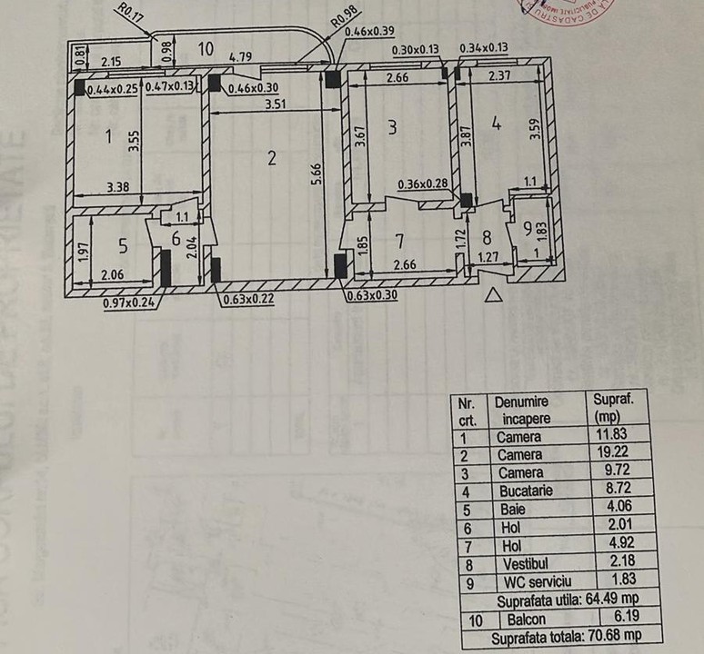 Apartament de 3 camere ( Bloc Reablilitat)-Margeanului-Comision 0%