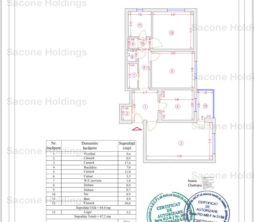 Apartament de 3 camere -luminos-Dristor-Comision 0%