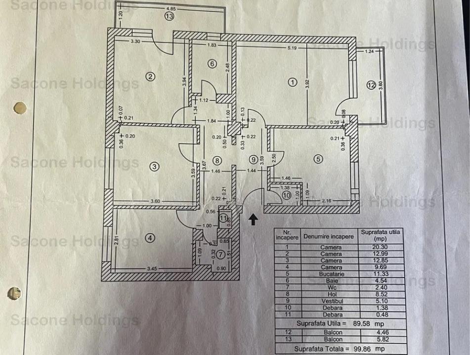 Apartament de 4 camere Hol H-Rahova-Sos.Viilor