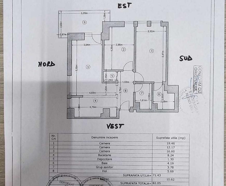 Apartament de 3 camere -Moghioros Park ( mobilat-utilat )