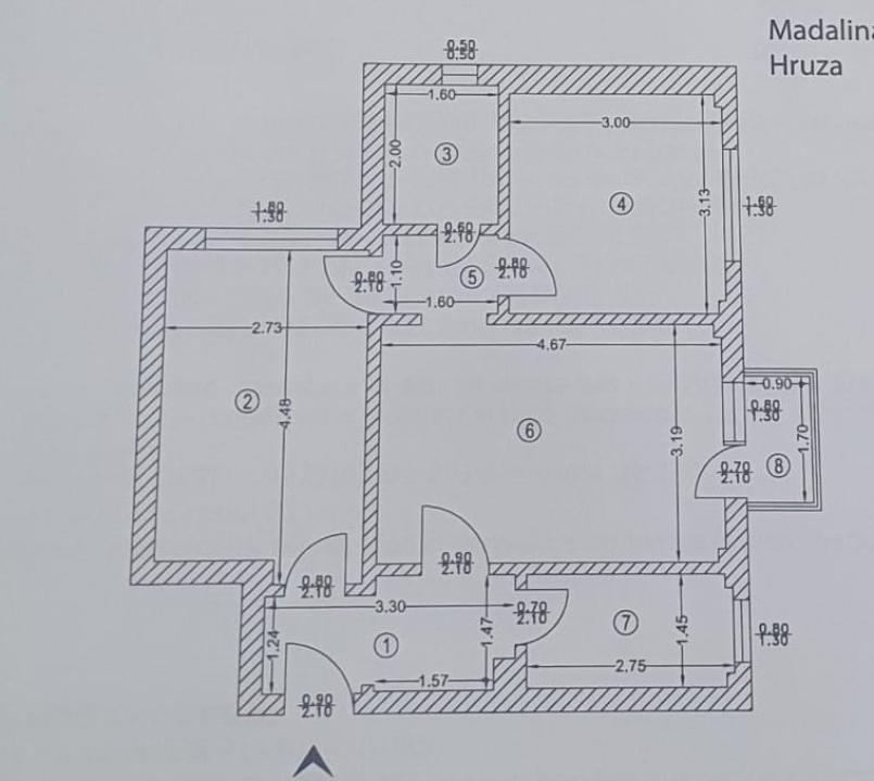 Appartament de 3 camere -Luica-Brancoveanu ( Complet Renovat )