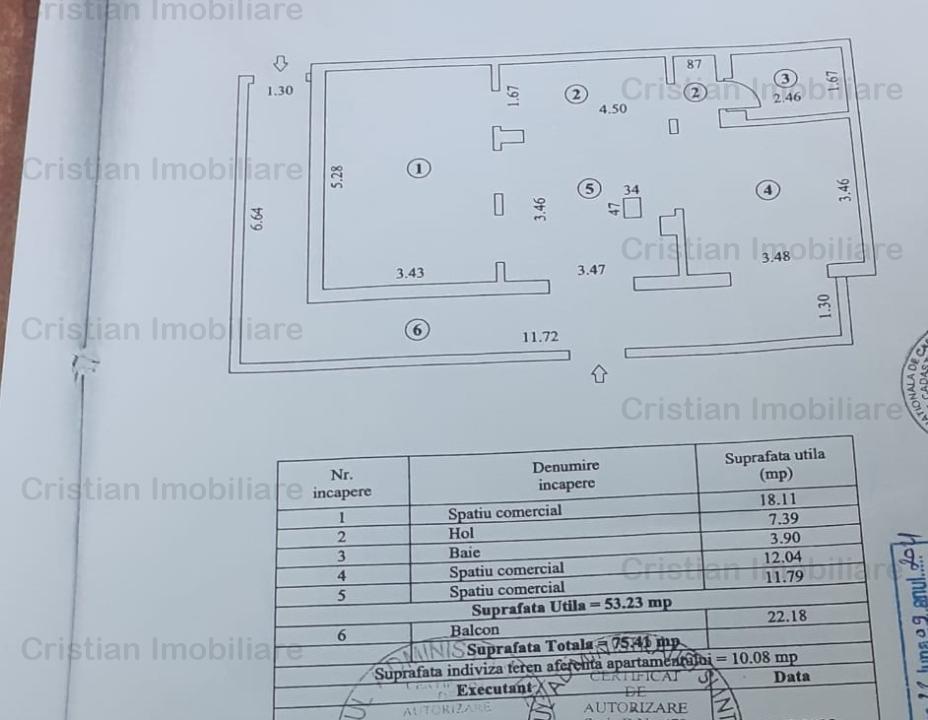  Spatiu comercial 75mp PE COLT 3 camere  zona Progresu-Vidin