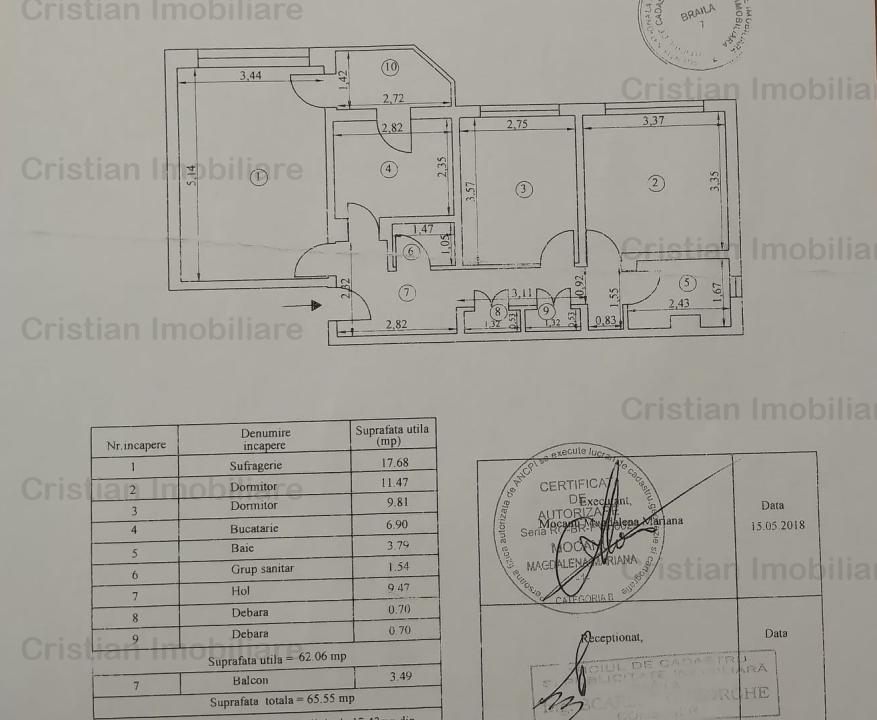 Apartament 3 camere, Buzaului, cf.1 dec, etaj intermediar, LIBER,  ID 16061