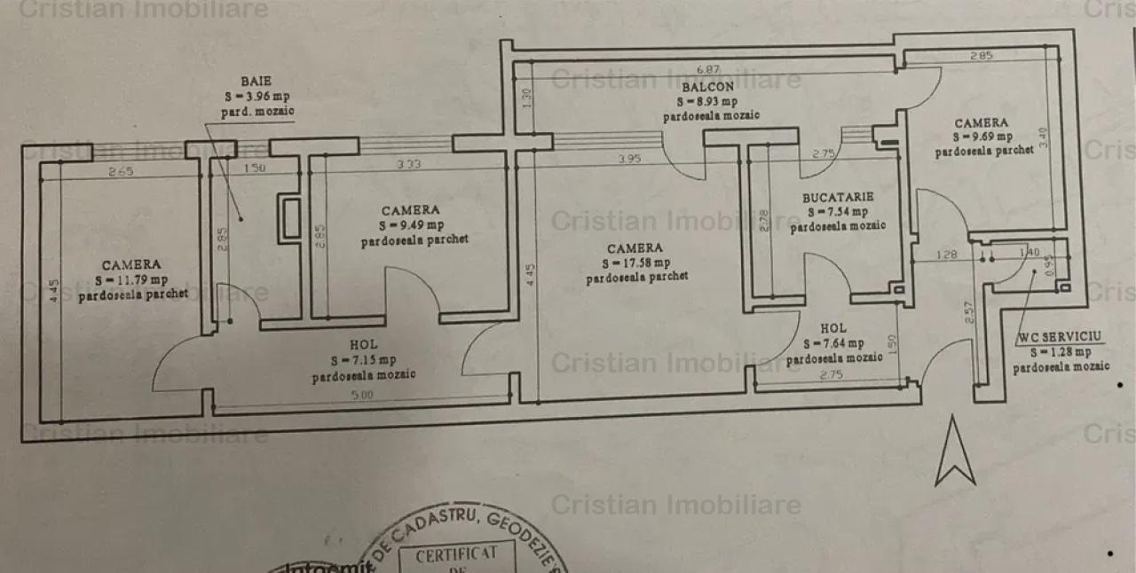  Ap.4 cam 92mp Scolilor conf.1 etaj 2. Mobilat si utilat! LIBER!