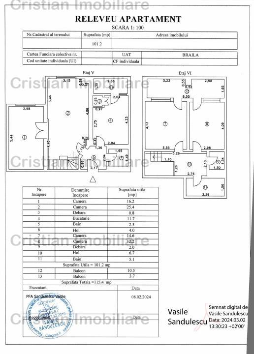 115 mp CALARASILOR Primarie DUPLEX - 4 camere 