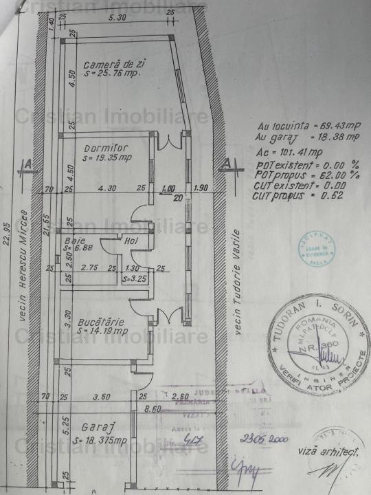 Casa 3 camere, toate utilitatile, teren 200 mp, zona Centru Istoric