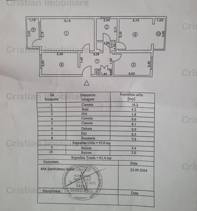 3 camere CONFORT 1 Decomandat, 2 balcoane, zona Dorobantilor