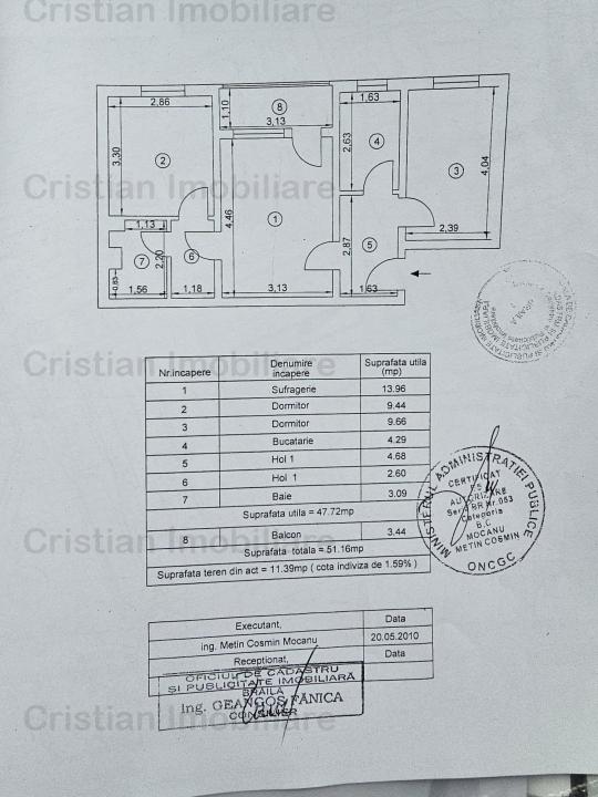 3 camere, 51 mp, izolat termic etaj 3, zona Hipodrom - Microhala