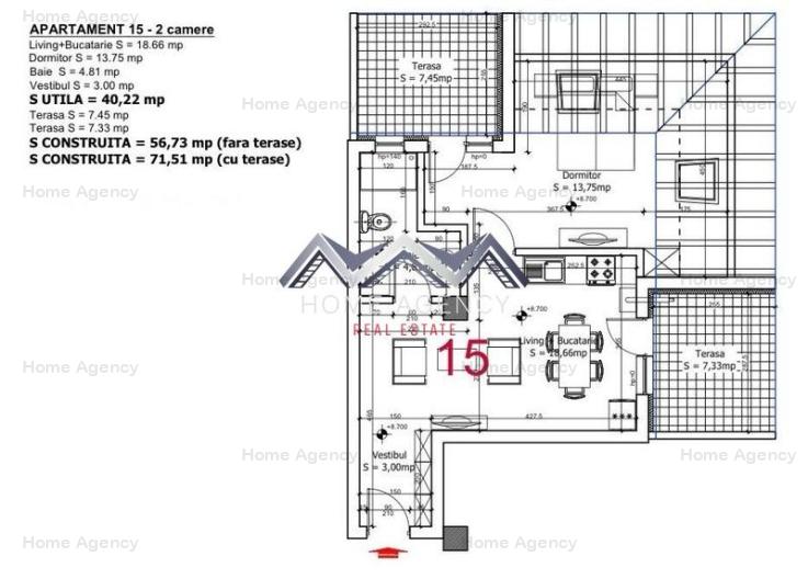 Apartament 2 camere tip studio Otopeni | include parcare