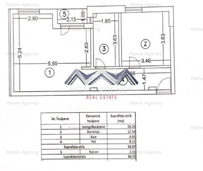 Apartament 2 camere + curte 70 mp Otopeni central