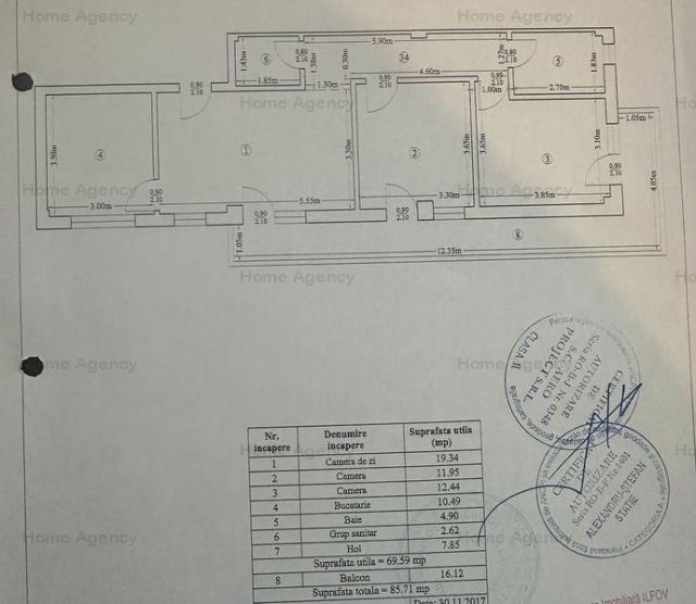 Apartament 3 camere + terasă 16 mp Otopeni