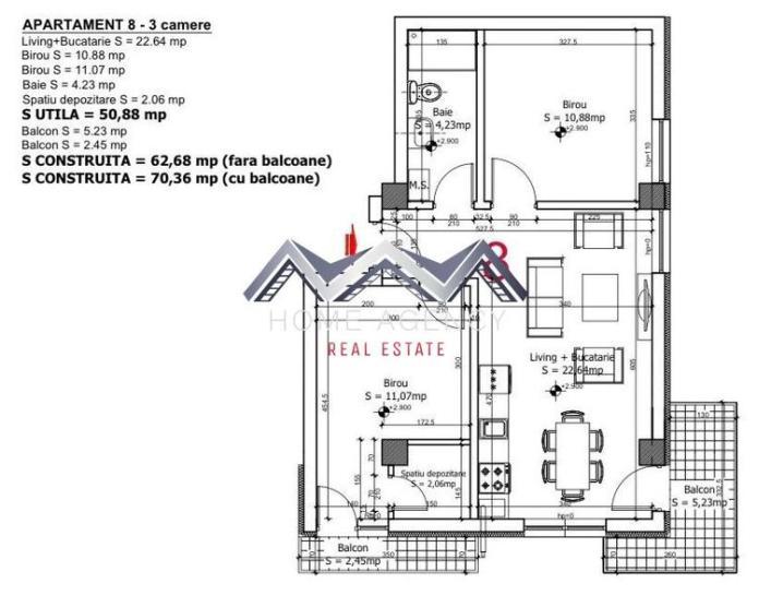 Apartament 3 camere Otopeni