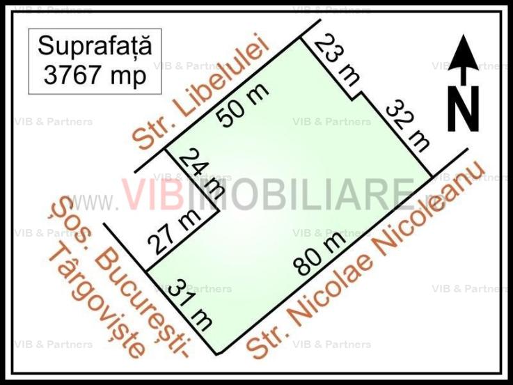 Straulesti - Sos. Bucuresti-Targoviste Stradal, teren intravilan, suprafata 3.767 mp