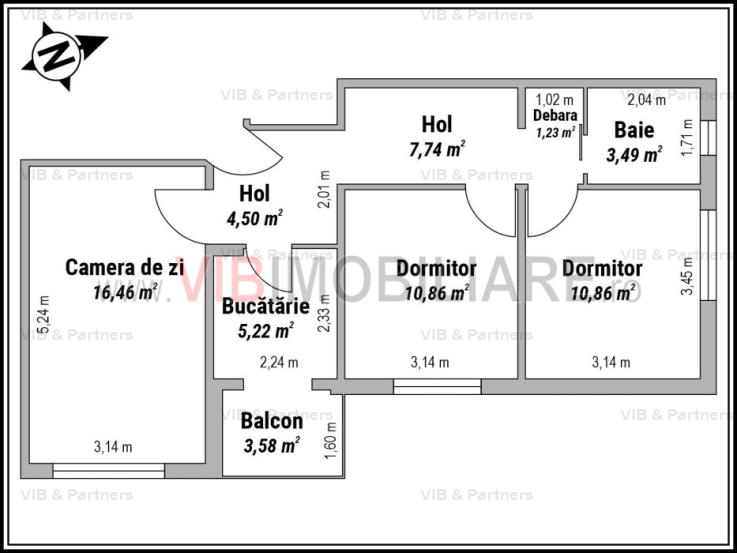 Nicolae Grigorescu - Stradal, apartament 3 camere in bloc