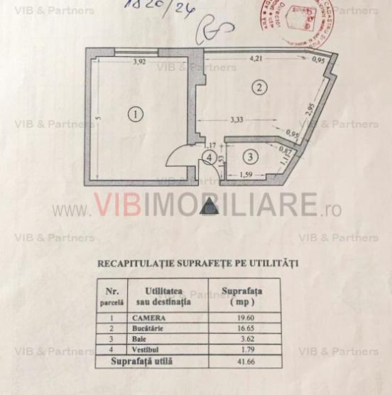 Piata Unirii -vav Unirea Shopping Center -  Garsoniera 1992 - 42mp - cu centrala