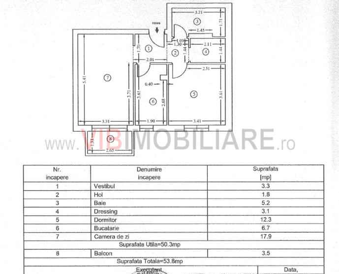 Cosmopolis - 2 camere - decomandat - 53mp - mobilat/utilat - parcare supraterana