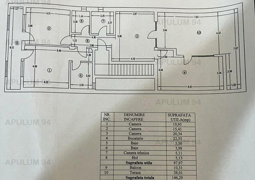 Apartament 3 camere Carol, 100mp+50balcon&terasa, loc parcare