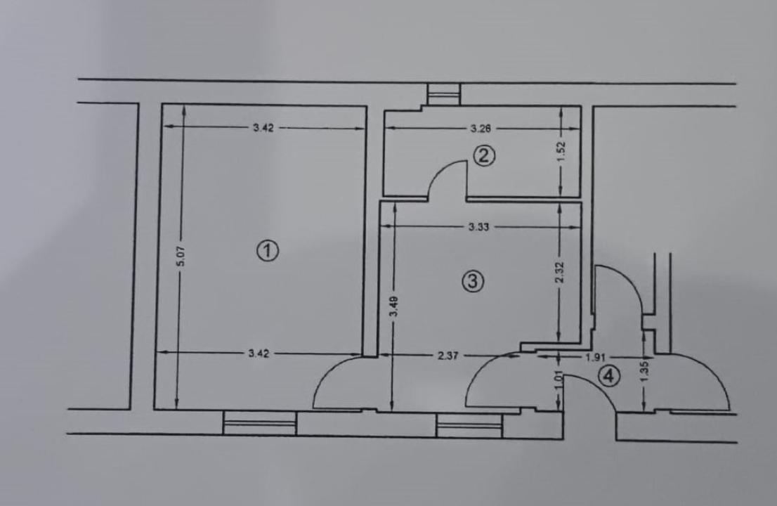 Garsoniera 32mp, cu curte 50mp, zona Metrou Tineretului