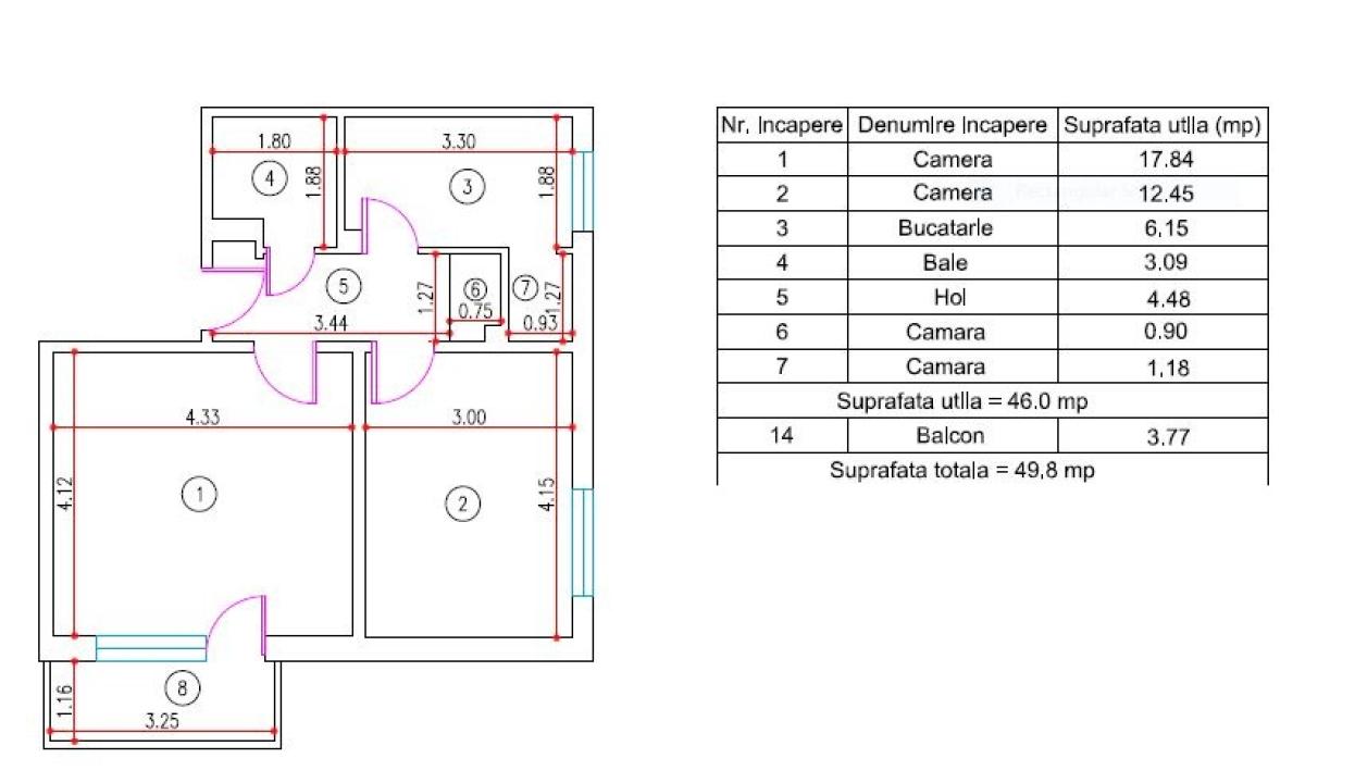 Apartament 2 camere Titan- Piata Salajan.