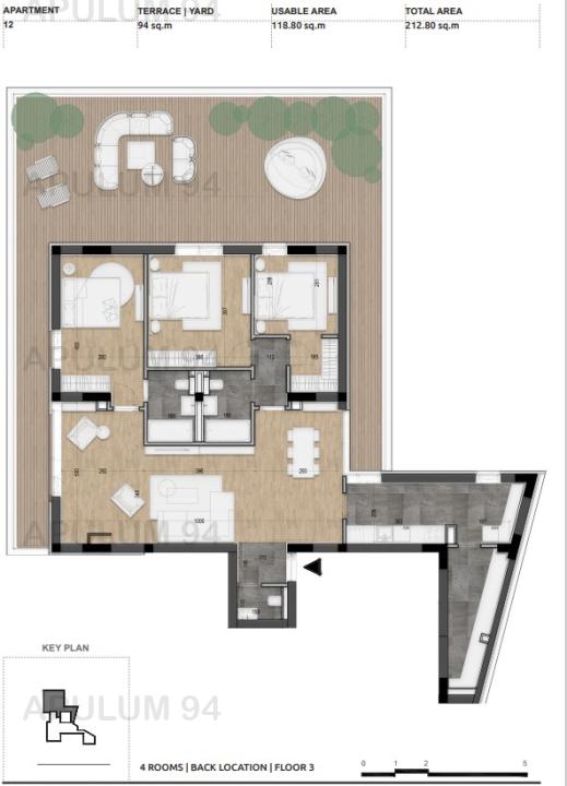 Apartament 4 camere + Terasa 94mp | Licurg 2 / Cartierul Armenesc