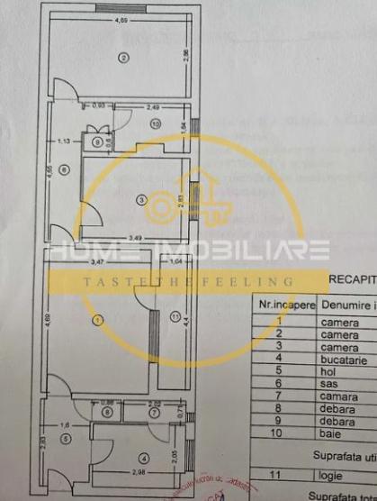 3 CAMERE /ETAJ INTERMEDIAR/ PODU ROS