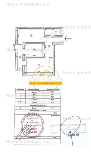 Etaj 1 bloc nou, 2 camere decomandat zona Galata-Iasi-Voinesti