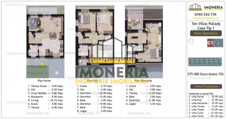 Ten Villas Pallady | 4 camere | 3 bai | 1 Decembrie 1918 | Comision 0%