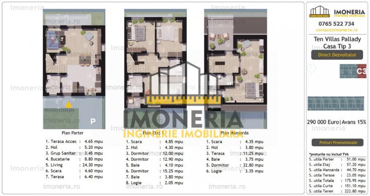 Ten Villas Pallady | 4 camere | 3 bai | 1 Decembrie 1918 | Comision 0%