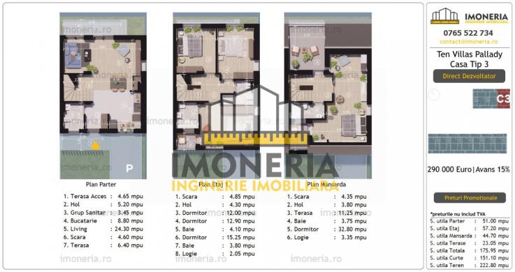 Ten Villas Pallady | 4 camere | 3 bai | 1 Decembrie 1918 | Comision 0%