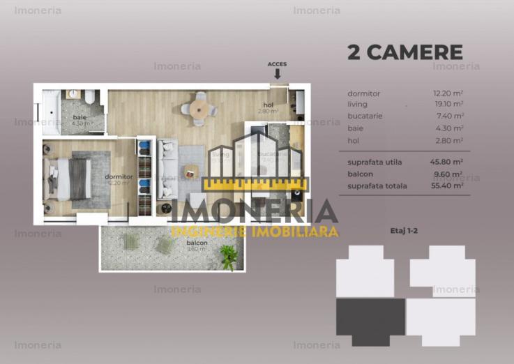  2 camere Nr. 15 | metrou Aparatorii Patriei | Comision 0% | Mutare rapida! 