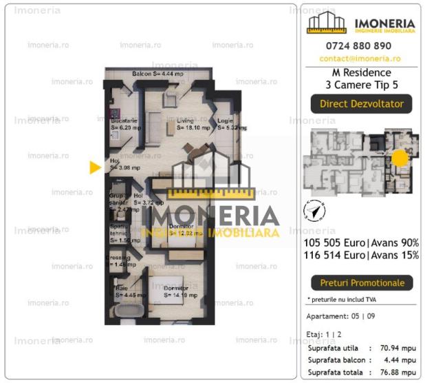 Imobil Premium | Metrou Aparatorii Patriei 600m | Pompe de caldura | Comision 0%