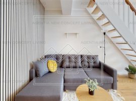Penthouse mobilat, intabulat - 3 camere si balcon - (NCL45F-DA)