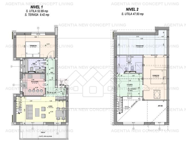 Penthouse mobilat, intabulat - 3 camere si balcon - (NCL45F-DA)