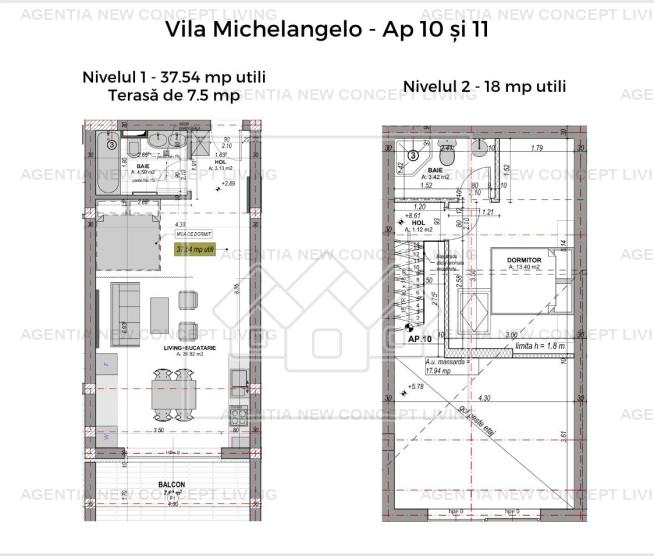 Penthouse 2 camere,incalzire pardoseala, mobilat, intabulat (NCL57F-Mi