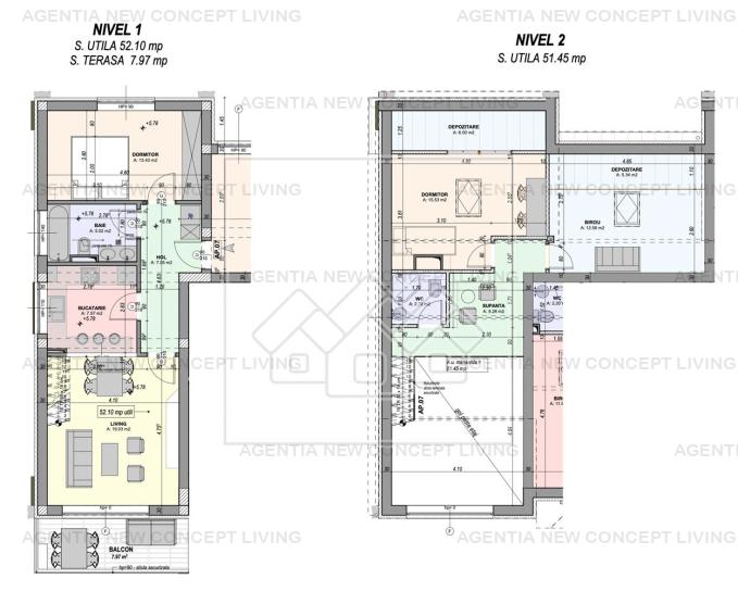 Penthouse pe 2 niveluri - FINISAT LA CHEIE - intabulat (WNCL-49F-Do)