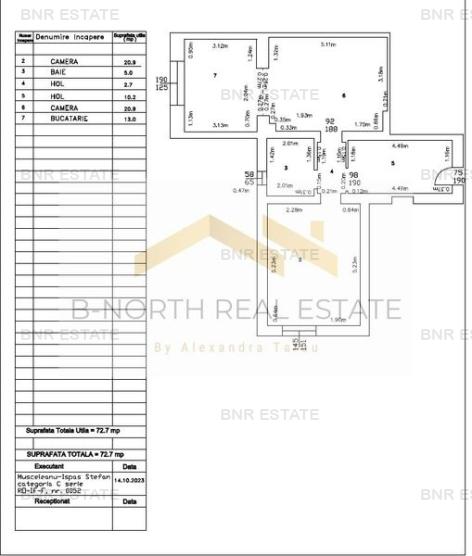 Apartament 2 camere 72.7 mp utili