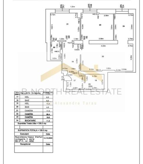 Apartament 3 camere 106 mp utili