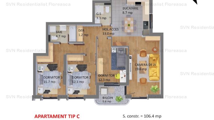 Vanzare apartament 4 camere, Pipera, Bucuresti