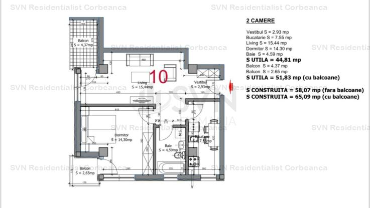 Vanzare apartament 2 camere, Central, Otopeni