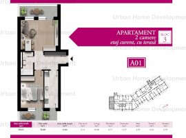 Apartament cu 2 camere decomandat 56 mp utili Maniu 141, faza 3