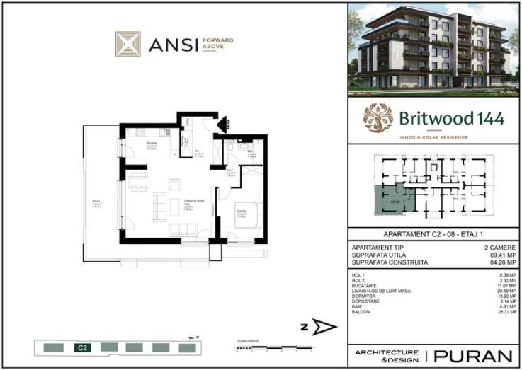 De vânzare apartament 2 camere – BRITWOOD 144, Iancu Nicolae