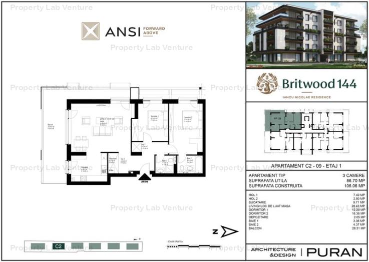 De vânzare apartament 3 camere – BRITWOOD 144, Iancu Nicolae