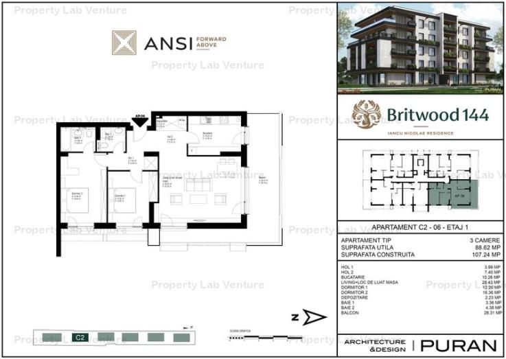 De vânzare apartament 3 camere – BRITWOOD 144, Iancu Nicolae